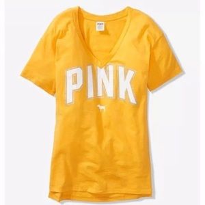 Yellow Vneck T-shirt from pink